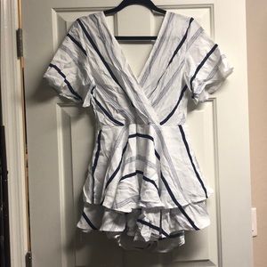 Striped shorts romper